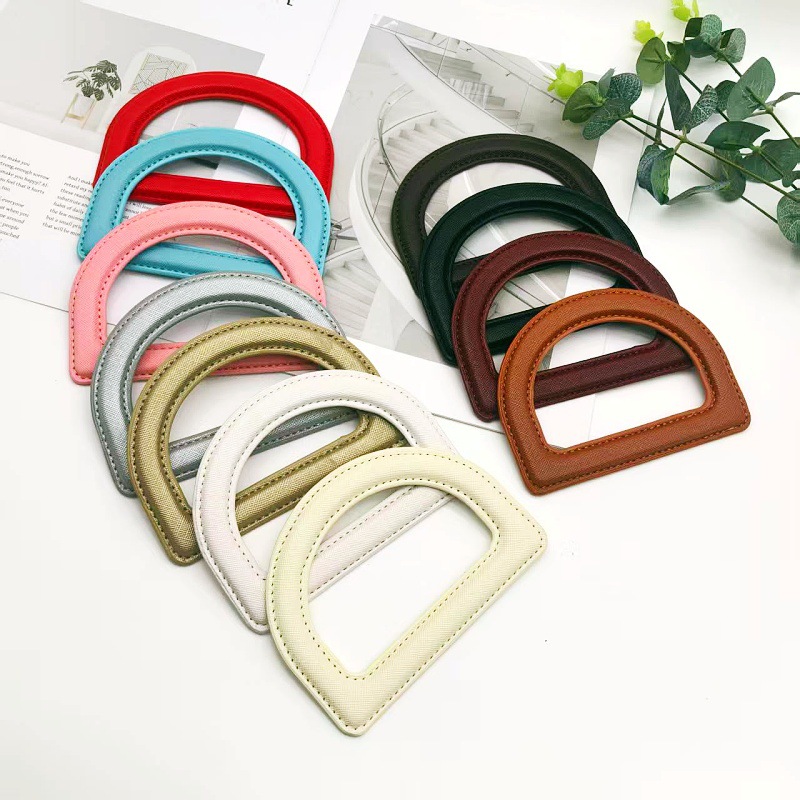 Tay cầm túi da PU chữ D