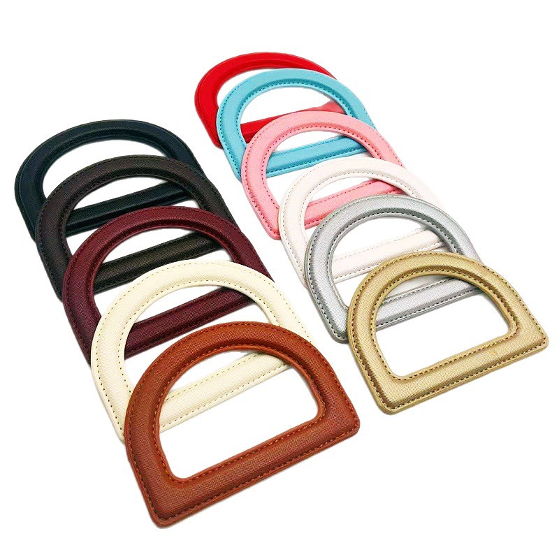 Tay cầm túi da PU chữ D - Ảnh 2